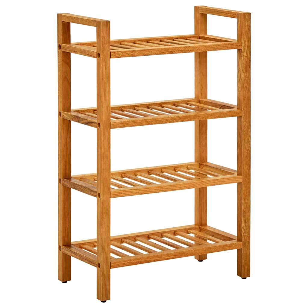 Shoe Rack with 4 Shelves 50x27x80 cm Solid Oak Wood Modernique