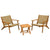 ProGarden 3 Piece Balcony Furniture Set Acacia Wood Natural