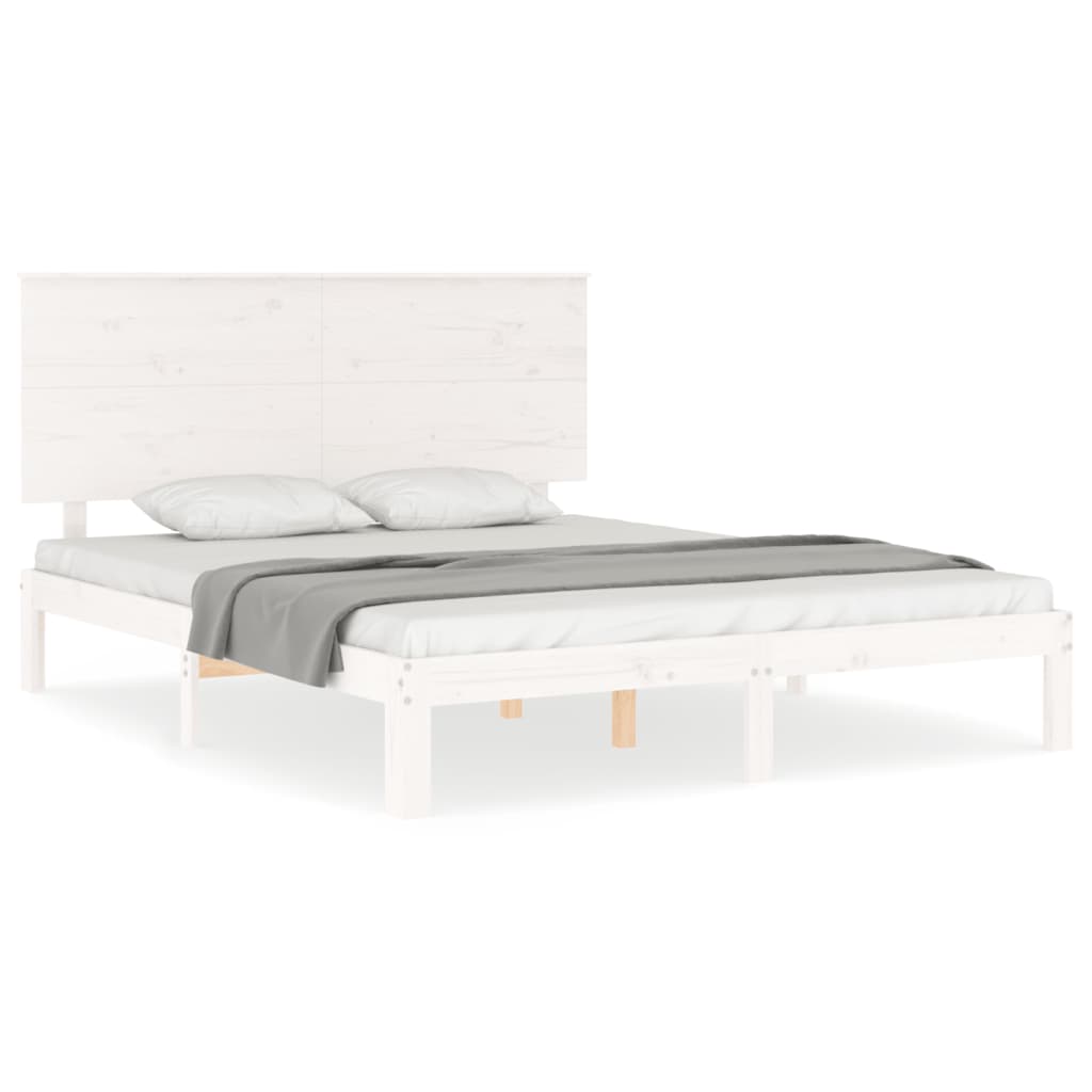 White wood platform bed full online