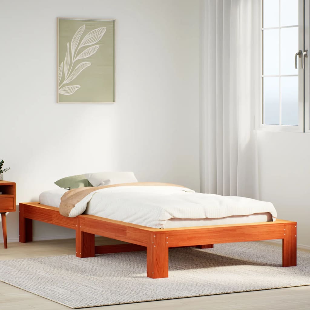 Wooden bed frames without headboard online