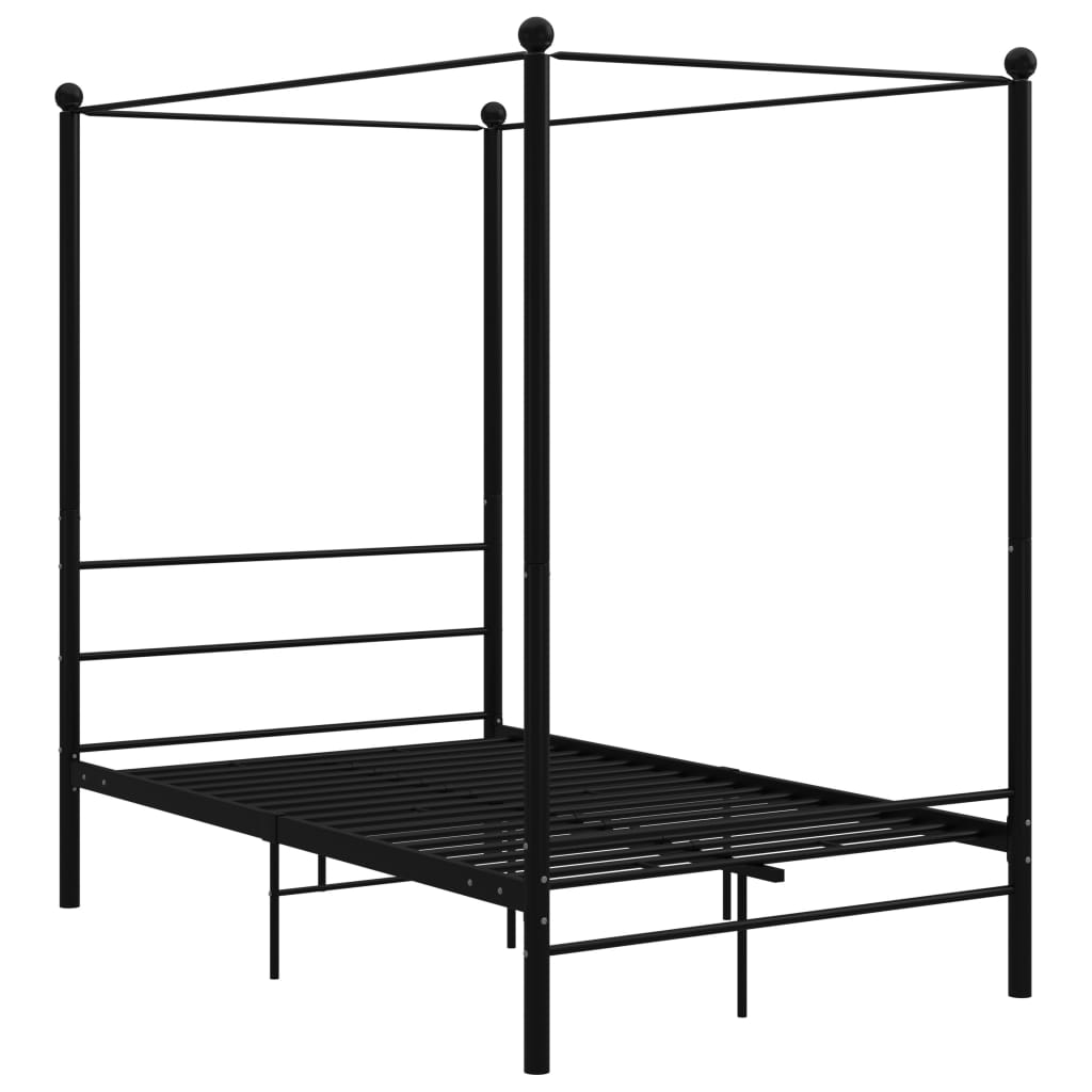 Black metal clearance canopy bed frame