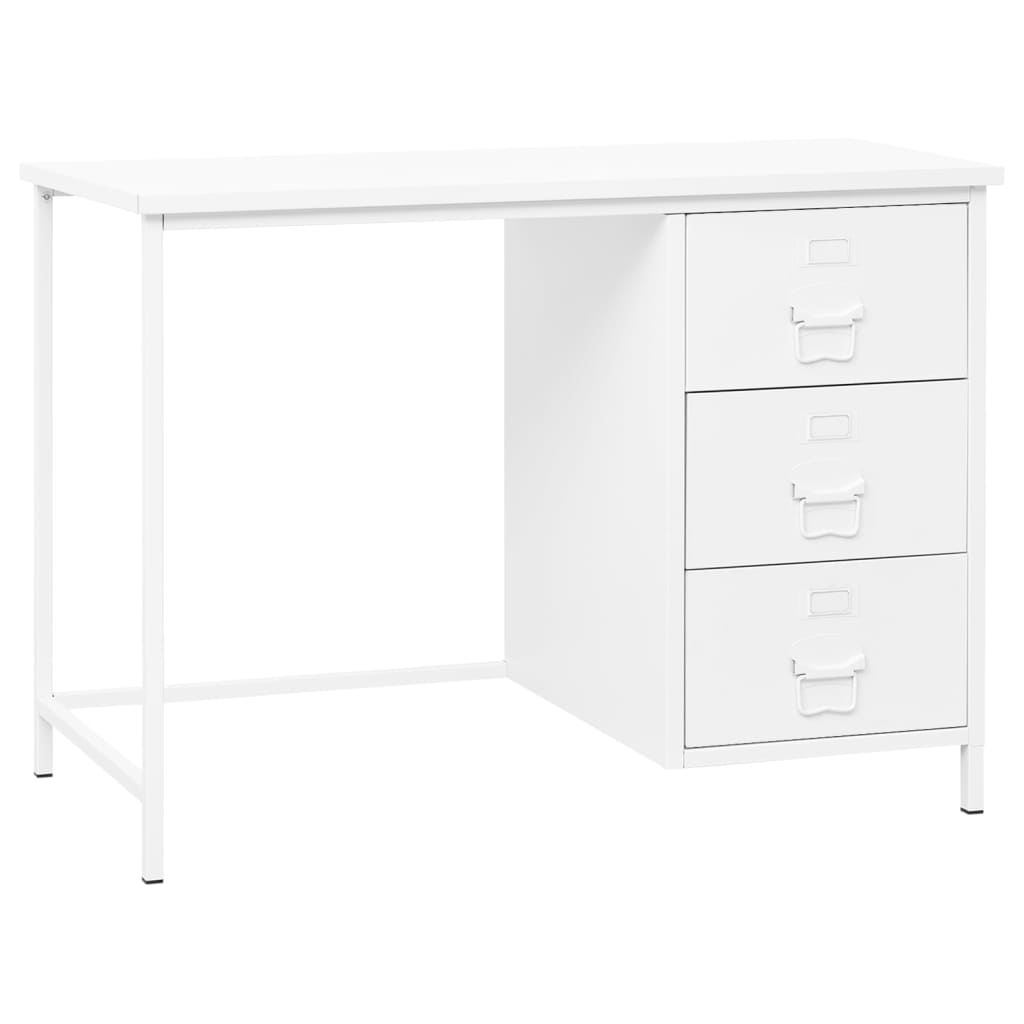 Mainstays white perkins desk with metal on sale frame with storage for file cabinet