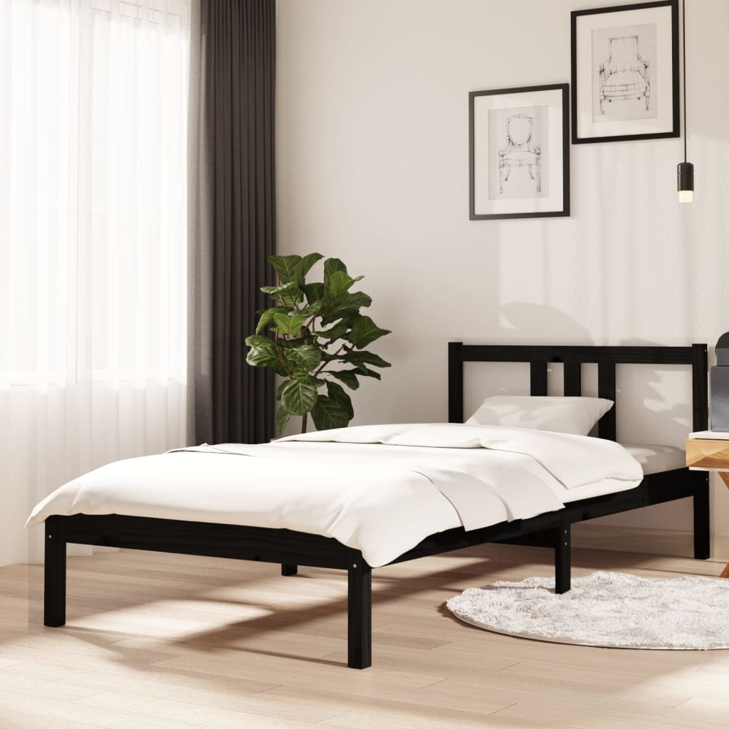 Ikea black deals twin bed frame