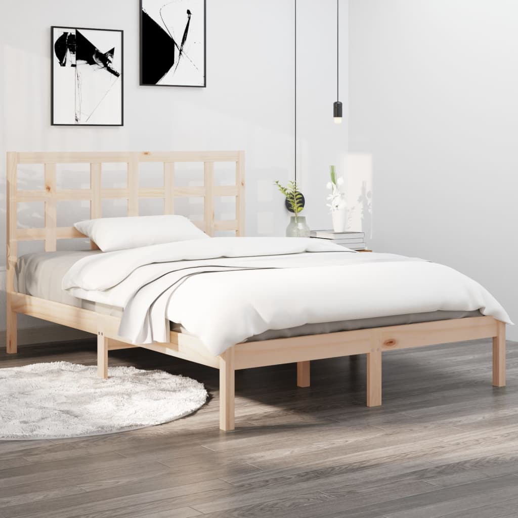 Wood bed frame store queen ikea