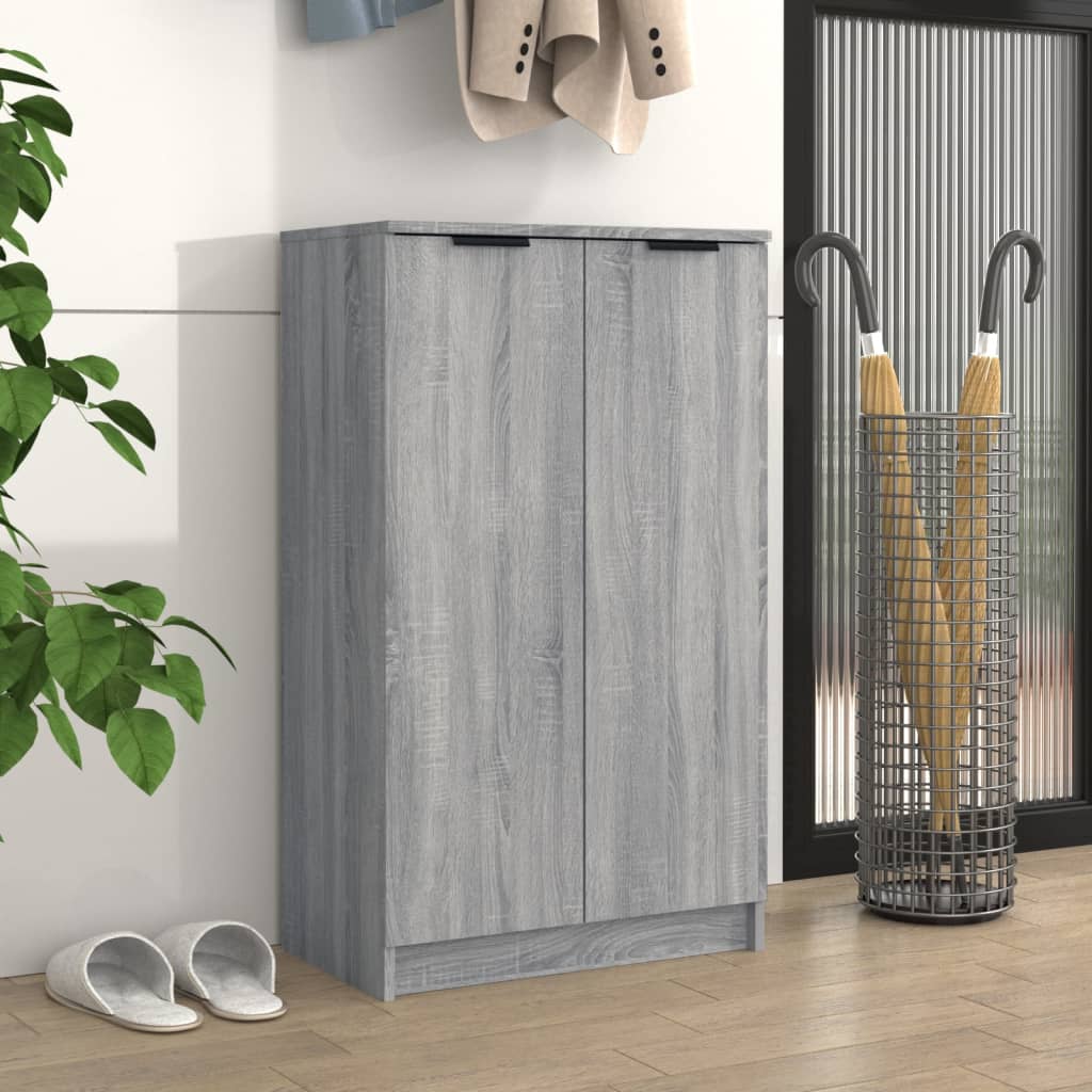 Grey wood deals shoe cabinet