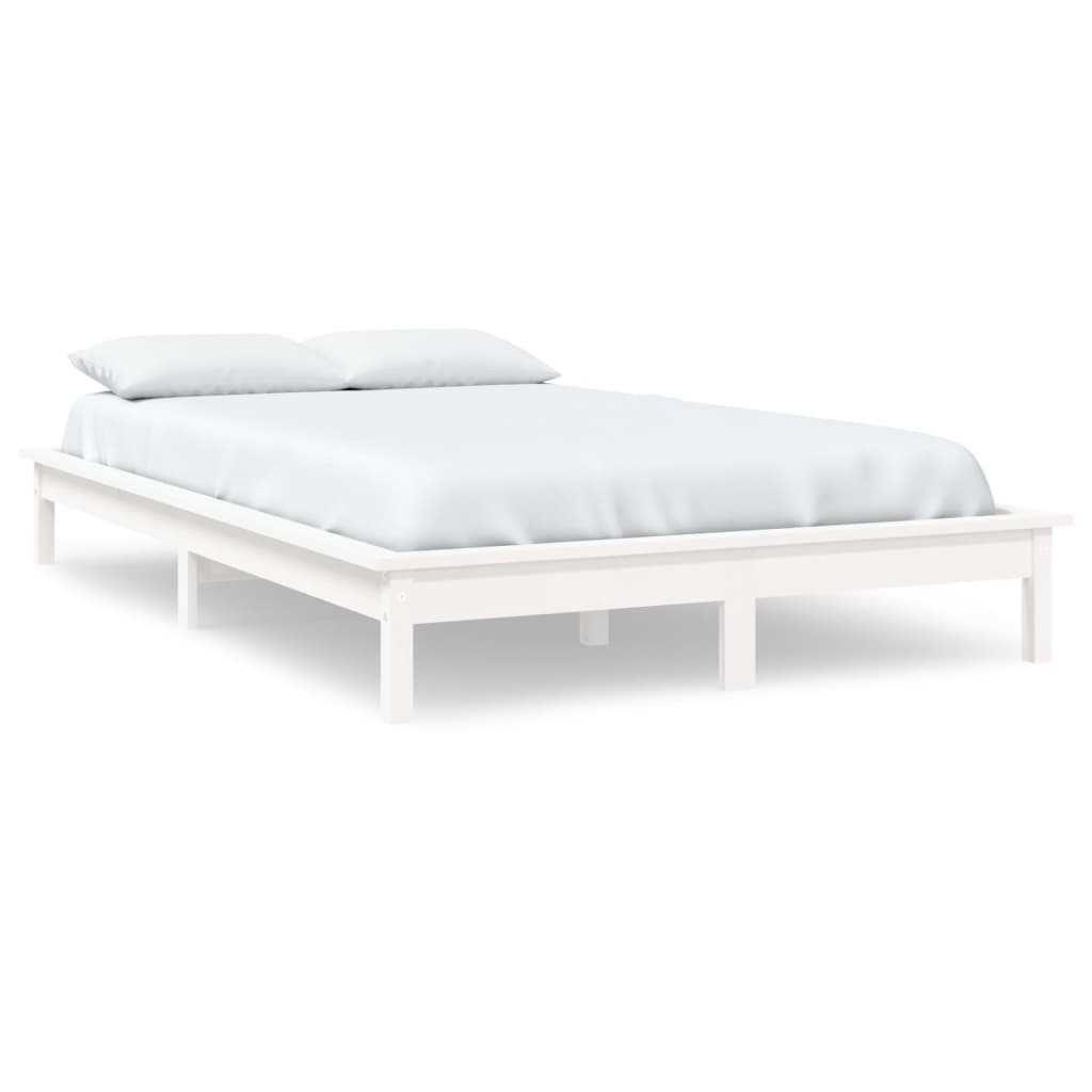 Wood white online platform bed