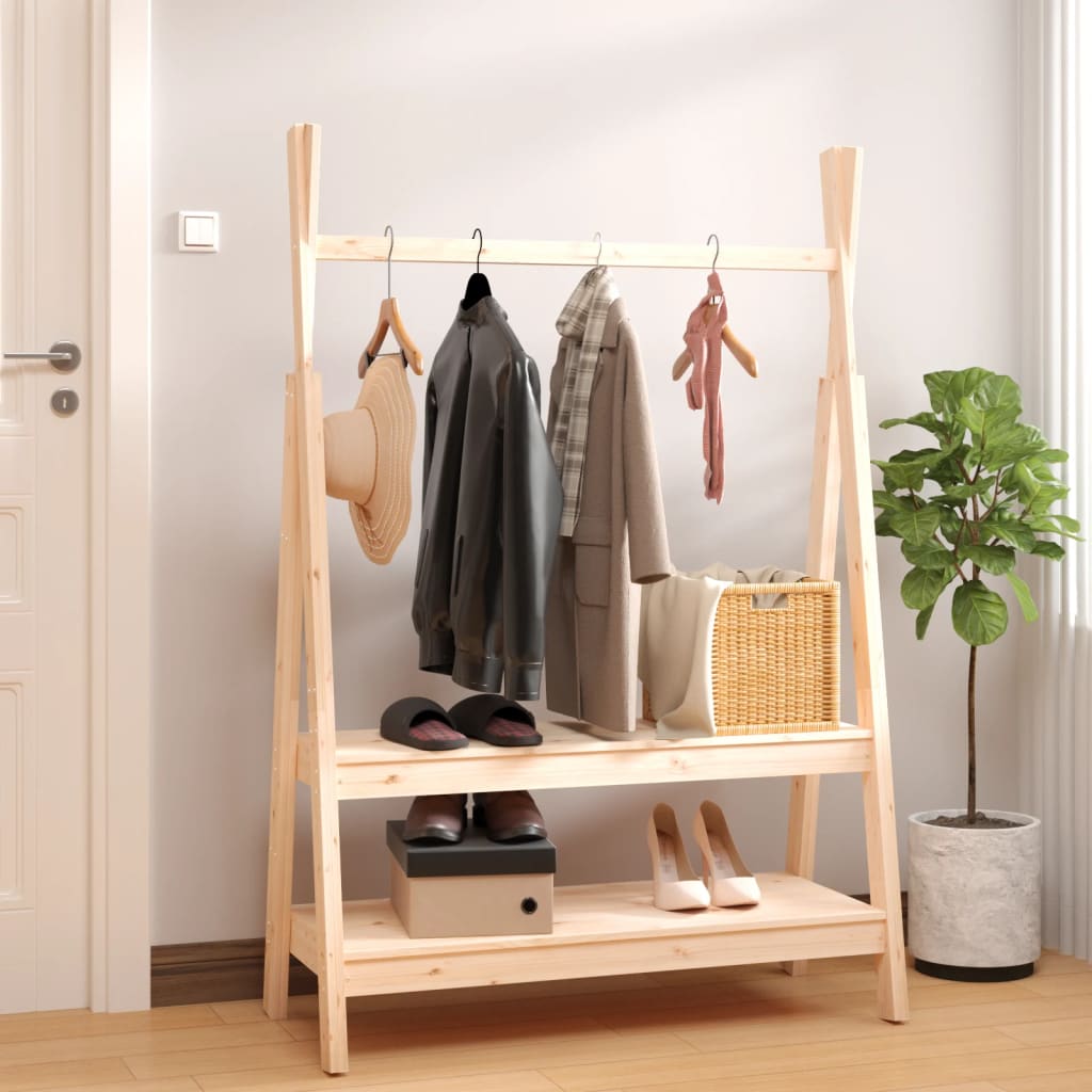 Clothes Rack 100x45x150 cm Solid Wood Pine – Modernique