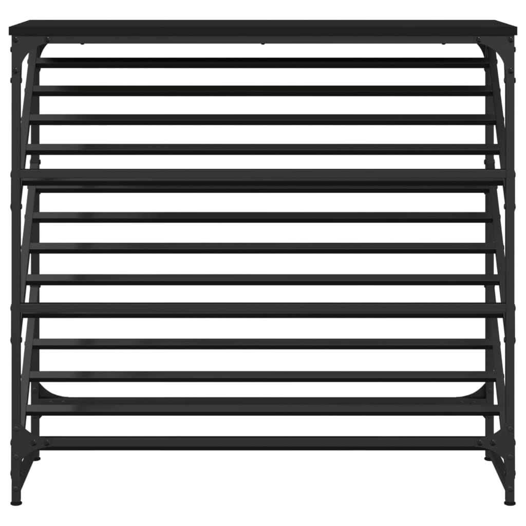 Shoe Rack Black 90x30x85 cm Engineered Wood Modernique