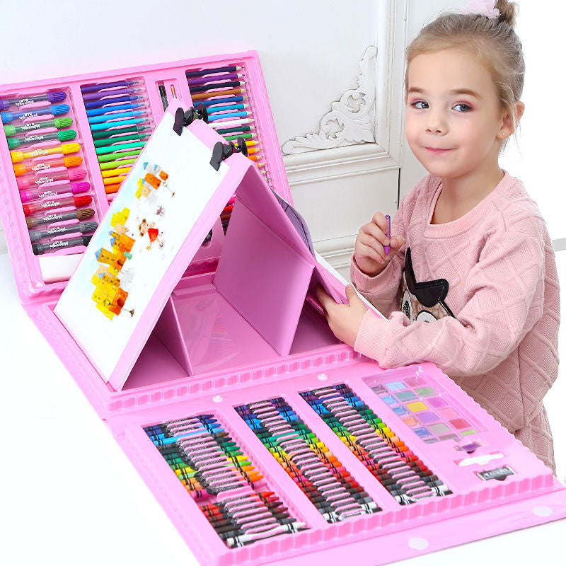 208 Pcs Art Set Childrens/Kids Colouring Drawing Painting Arts & Crafts  Case